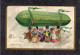 Ellen Clapsaddle(signed) - St. Patricks Day, Shamrock, Zeppelin Passengers  - Antique Postcard - Clapsaddle
