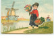 N°9664 - Carte Illustrateur - Fritz Baumgarten - Jeune Hollandais Avec Un Bouquet De Fleurs - Baumgarten, F.