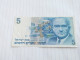 Israel-5 NEW SHEQEL-LEVI ESHKOL-(1987)(517)(LORINCZ/BRUNO)-(6556903686)-Wrinkle Stain-used-bank Note - Israel