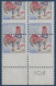 1962 Coq N°1331** Bloc De 4 De Feuille Piquage à Cheval Décalé à L'extreme En Bas De Feuille 51e Tirage Presse 16 ! - 1962-1965 Gallo De Decaris