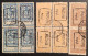 Mongolia 1926 Ten Revenue Stamps With Postage Ovpt Incl. Block Of Four Used, VF Sc.16a, 17a, 20a - Mongolie