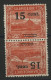 SARRE N° 72b (Mi 73) Timbres Et Surcharge Tête-bêche Cote 200 € Signé J. F. BRUN TB - Ungebraucht