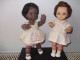 2  POUPEES " BELLA "SGDG ANNEE 1950 -  YEUX DORMEURS - UNE AVEC SYSTEME A RECOLLE  -   VETEMENTS D'ORIGINES - Dolls