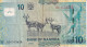 BILLETE DE NAMIBIA DE 10 DOLLARS DEL AÑO 2015  (BANKNOTE) GACELA-DEER - Namibië