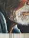 Delcampe - Martine BRÉTIÈRE "Sagesse" Acrylique Sur Toile Portrait Vieil Homme Barbu 2003 - Oils