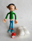 FIGURINE QUICK 1998 GASTON LAGAFFE AVEC REVEIL ET OREILLER - FRANQUIN - Little Figures - Plastic