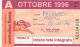 ABBONAMENTO MENSILE BUS ATAC ROMA OTTOBRE 1996 (MF637 - Europe