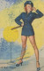 Mini BUVARD Américain     " A Real Stopper "  Avec Femme  En Tenue Policière Légère    Dimension 78 X 98 Mm   Peu Commun - Verf & Lak