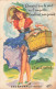 FANTAISIE - à Système - A Moins Que Le Vent Ne L'emporte, Soulevez Mon Panier Et Vous Verrez - Carte Postale Ancienne - A Systèmes