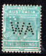 WESTERN AUSTRALIA  QV. 1902/1912  5/- MH  OS PUNCTURED - Mint Stamps