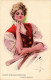 PC ARTIST SIGNED, HARRISON FISHER, A TENNIS CHAMPION, Vintage Postcard (b50911) - Fisher, Harrison