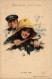 PC ARTIST SIGNED, HARRISON FISHER, A HELPING HAND, Vintage Postcard (b50914) - Fisher, Harrison