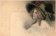 PC ARTIST SIGNED, WICHERA, GLAMOUR LADY WITH BIG HAT, Vintage Postcard (b51128) - Wichera