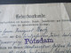 Deutsches Reich 1921 Geburtsurkunde Mit Stempel Potsdam / Standesamt Potsdam - Historische Dokumente