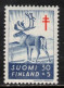 WILD ANIMALS WILDE TIERE ANIMAUX RENNE RENTIER REINDEER FINLAND FINNLAND FINLANDE 1957 MI 480 SC B144 YT YV 460 MH(*) - Nager