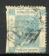 H-K  Yv. N° 12a ; SG N° 12 Fil CC  (o)  12c Bleu-vert Victoria  Cote  35  Euro D   2 Scans - Usados