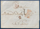 Lettre 4 Mars 1841 Marque Rouge M/PP Couronnée + 2 + Entrée Rouge 751 " ESPAG 2 St JEAN DE LUZ 2 " Pour PARIS + Taxe 12 - ...-1850 Préphilatélie