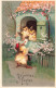 FÊTES - VŒUX - Joyeuses Pâques - Poussin Facteur - Carte Postale Ancienne - Pâques