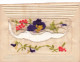 FANTAISIES - Brodées - Une Fleur Brodée - Colorisé - Carte Postale Ancienne - Embroidered