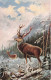 ARTS - Peintures Et Tableaux - Un Cerf Et Une Biche Dans La Forêt - Carte Postale Ancienne - Paintings