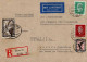DR 4 RM Zeppelin Mit Anderen Werten Auf Luftpost-Einschreiben Nach Recife (Brasilien) Leichte Öffnungsspuren Dirigeable - Zeppeline