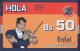 Bolivien - Bolivia - Entel - Prepaid Bs 50 - Hola - Man With Key ( Plastic) Reverse 2  ( 1 Punto) - Bolivien