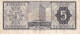 BILLETE DE PARAGUAY DE 5 GUARANIES DEL AÑO 1952 (BANK NOTE) - Paraguay