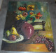 Delcampe - VINTAGE PEINTURE NATURE MORTE HST Signé 1979 - 46cm X 55cm - Oils