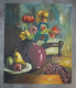 Delcampe - VINTAGE PEINTURE NATURE MORTE HST Signé 1979 - 46cm X 55cm - Huiles