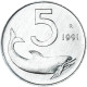 Monnaie, Italie, 5 Lire, 1991, Rome, SPL, Aluminium, KM:92 - 5 Lire