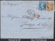 FRANCE N° 21+22 SUR LETTRE ETOILE DE PARIS 4 + CAD R. D'ENGHIEN DU 28/10/1866 - 1862 Napoléon III