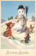 FETES ET VOEUX - Nouvel An - Bambi Et Ses Amis Faisant Une Statue De Donald - Colorisé - Carte Postale Ancienne - Nouvel An
