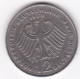 2 Deutsche Mark 1970 J HAMBOURG , Theodor Heuss , Cupronickel, KM# A127 - 2 Mark