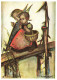 ILLUSTRATION, M.I. HUMMEL, NR. 14260, CHILDREN, ANGEL, BASKET, SIGNED, POSTCARD - Hummel