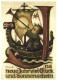 ILLUSTRATION, M.I. HUMMEL, GOOD LUCK, NR. 62.1488, CHILD, BOAT, TRUMPET, NEW YEAR, SIGNED, POSTCARD - Hummel