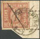 BAYERN 4IA BrfStk, 1849, 6 Kr. Dunkelbraunorange Type I Mit Ausgefüllten Ecken, K2 WÜRZBURGund Federzug, Breitrandiges P - Gebraucht