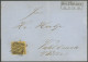 BRAUNSCHWEIG 6b BRIEF, 1853, 1 Sgr. Schwarz Auf Braungelb Mit Nummernstempel 24 Auf Brief Von HOLZMÜNDEN Nach Wahlbruch  - Braunschweig