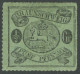 BRAUNSCHWEIG 10B , 1864, 1/2 Gr. Schwarz Auf Lebhaftgraugrün, Bogenförmig Durchstochen 16, Falzreste, Pracht, Fotoattest - Brunswick