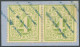 HAMBURG 16a Paar BrfStk, 1864, 4 S. Gelbgrün Im Waagerechten Paar, Rechte Marke Kleiner Fleck Sonst Prachtbriefstück, Ku - Hambourg