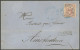 HAMBURG 19 BRIEF, 1866, 7 S. Bräunlichlila, Einzelfrankatur Mit Blauem K2 HAMBURG ST.P. Auf Brief Nach Amsterdam, Obere  - Hamburg
