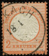 Dt. Reich 8 O, 1872, 2 Kr. Rötlichorange, K1 STOCKACH, Pracht, Gepr. Drahn, Mi. 400.- - Gebruikt