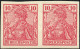 Dt. Reich 56aU , Deutsches Reich 1900, Nr. 56 AU, 10 Pf. Reichspost, Dunkelkarminrot, Ungezähntes, Postfrisches, Waagrec - Neufs