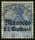 DP IN MAROKKO 37b O, 1907, 25 C. Auf 20 Pf. Lebhaftviolettultramarin, Mit Wz., Mit Seltenem Stempel MARRAKESCH (CC) A, K - Maroc (bureaux)
