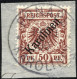 KAROLINEN 6I BrfStk, 1899, 50 Pf. Diagonaler Aufdruck, Stempel PONAPE, Prachtbriefstück, Fotoattest Steuer Mi. (1800.-) - Karolinen