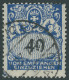 PORTOMARKEN P 34II O, 1923, 40 Pf. Dunkelkobalt Mit Plattenfehler 0 Der Wertangabe 40 Unten Offen, Pracht, Gepr. Kniep,  - Sonstige & Ohne Zuordnung