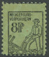 MECKLENBURG-VORPOMMERN 14yG , 1945, 8 Pf. Schwarz Auf Hellbläulichgraugrün Mit Seltener Abart Druck Auf Der Gummiseite,  - Sonstige & Ohne Zuordnung