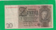 REICHBANKNOTE - 10 MARK . 22-1-1929 .  N°  V.03065057  .  2 SCANNES - 20 Mark