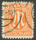 AMERIK. U. BRITISCHE ZONE 21DI O, 1945, 8 Pf. Rötlichorange, Gezähnt L 111/2, Mit Abart 8 Unten Offen, Leichte Zahnmänge - Sonstige & Ohne Zuordnung