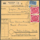 BUNDESREPUBLIK 130 BRIEF, 1954, 20 Pf. Posthorn Im Fünferblock (rückseitig) Und Zusatzfrankatur Auf Paketkarte Aus NEURE - Autres & Non Classés