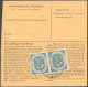 BUNDESREPUBLIK 134 Paar BRIEF, 1953, 50 Pf. Posthorn Im Waagerechten Paar Rückseitig Auf Paketkarte Mit Zusatzfrankatur  - Sonstige & Ohne Zuordnung